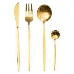 Набір столових приборів 24 предмети на 6 персон, золото