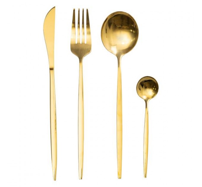Набір столових приборів 24 предмети на 6 персон, золото Набір столових приборів 24 предмети на 6 персон, золото