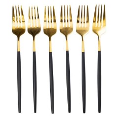 Набор столовых вилок из нержавеющей стали 6 штук, черный Набор столовых вилок из нержавеющей стали 6 штук, черный