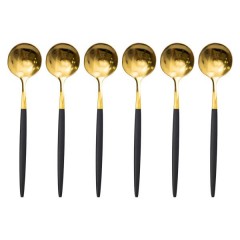 Набір чайних ложок з нержавіючої сталі 6 штук, чорний