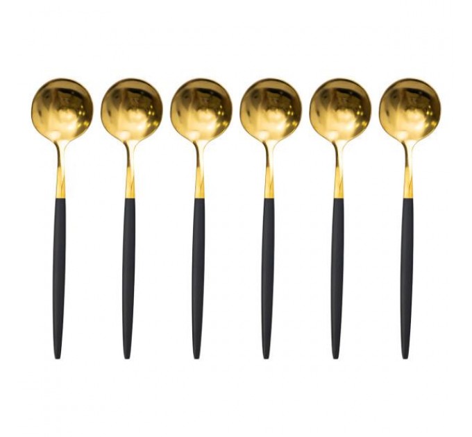 Набір чайних ложок з нержавіючої сталі 6 штук, чорний