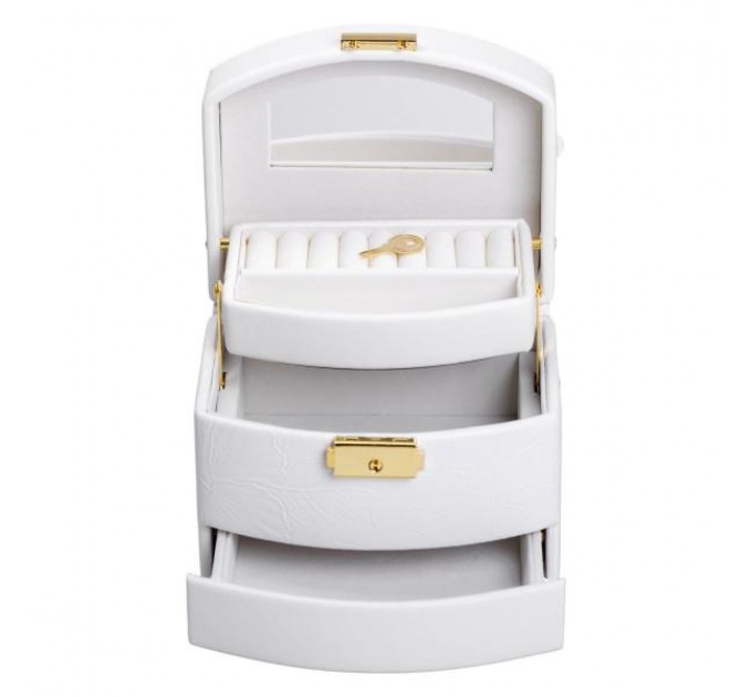 Кейс-ящик для украшений с замком 15,5х11,5х11,5 см, белый