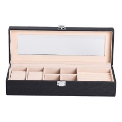 Скринька-органайзер для прикрас із накидним замком 31х11х8 см, чорний