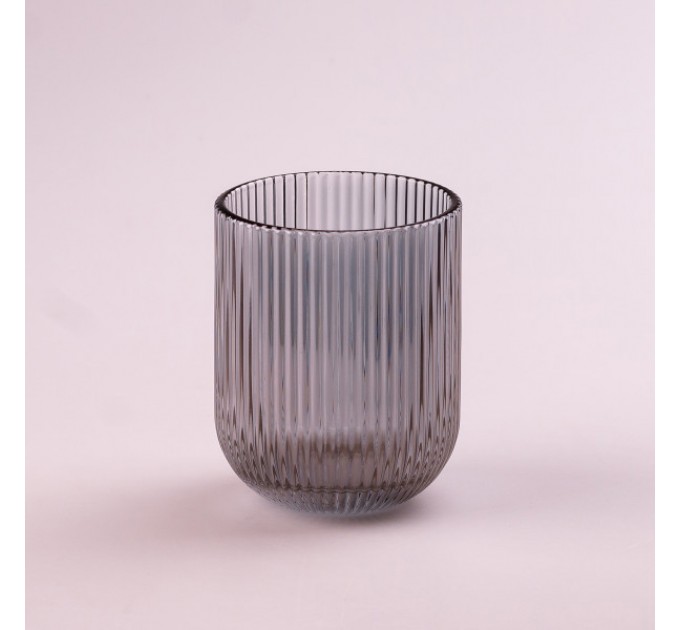 Набір склянок для напоїв 6 штук по 250 мл із товстого скла, сірий