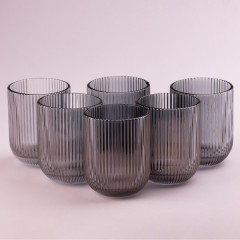 Набір склянок для напоїв 6 штук по 250 мл із товстого скла, сірий