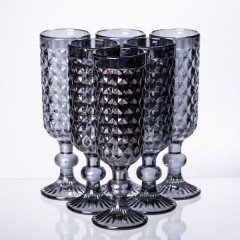 Набір келихів для шампанського 6 штук по 160 мл рельєфні, сірий Набір келихів для шампанського 6 штук по 160 мл рельєфні, сірий