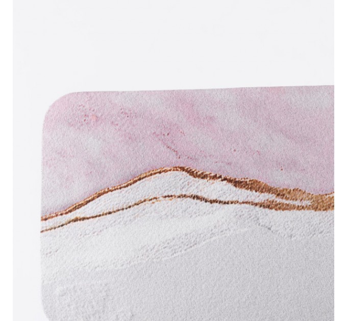 Килимок під змішувач вологовбираючий 37,5*13 см, рожевий з сірим
