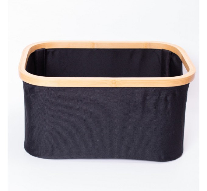 Органайзер для хранения вещей тканевый с бамбуковой рамой 38*26*18 см