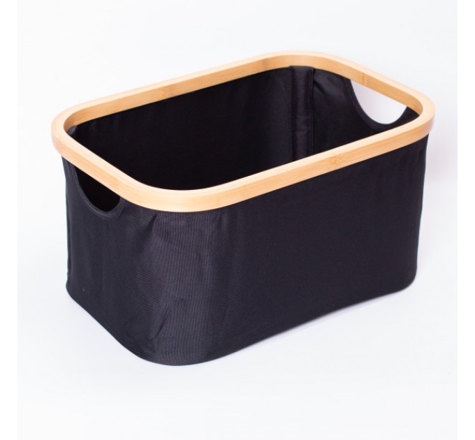 Органайзер для хранения вещей тканевый с бамбуковой рамой 38*26*18 см