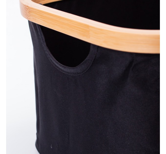 Органайзер для хранения вещей тканевый с бамбуковой рамой 38*26*18 см