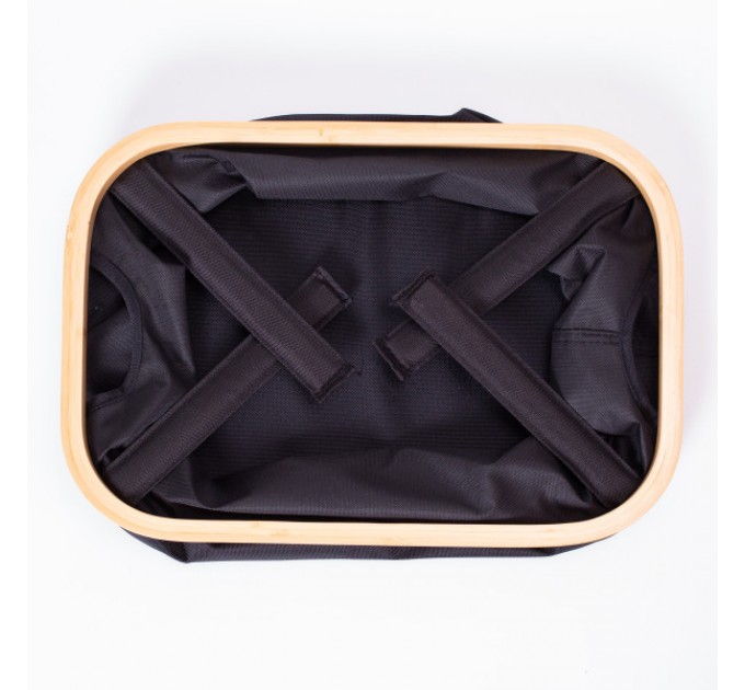 Органайзер для хранения вещей тканевый с бамбуковой рамой 38*26*18 см