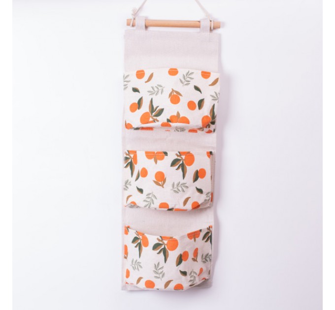 Органайзер панно підвісний на 3 секції 20*58 см з бамбуковою ручкою