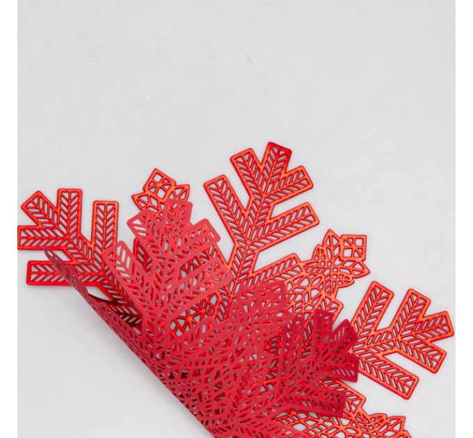 Килимок для сервірування столу Snowflake 38 см, червоне золото