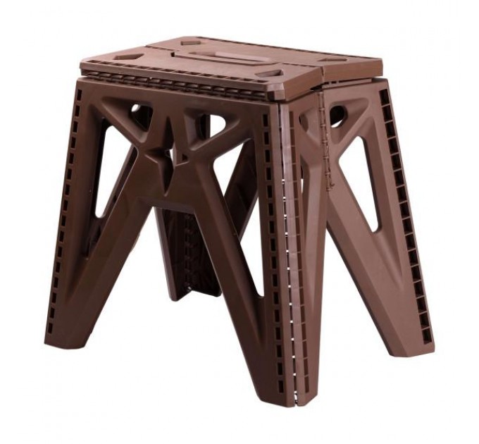 Табурет складаний пластиковий 29,5*19,5 см, коричневий