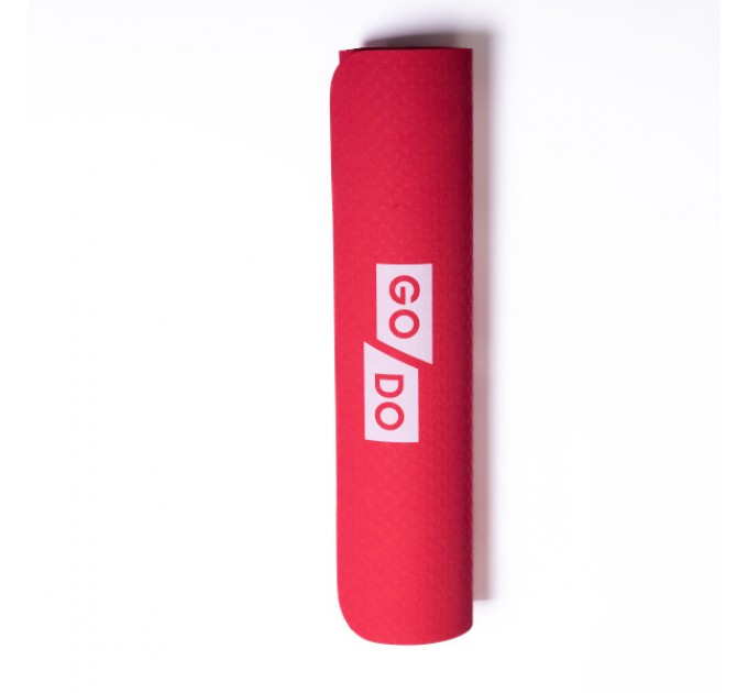 Килимок для йоги 173*58 см, червоний