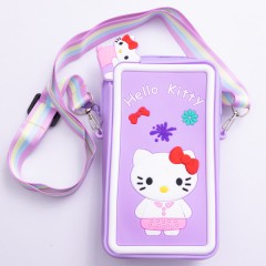 Сумочка-футляр для телефона Hello Kitty силиконовая на молнии 17*9*2 см, сиреневый