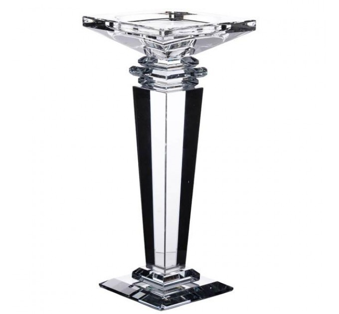 Підсвічник скляний Sylvie crystal з квадратною основою 22.5 см