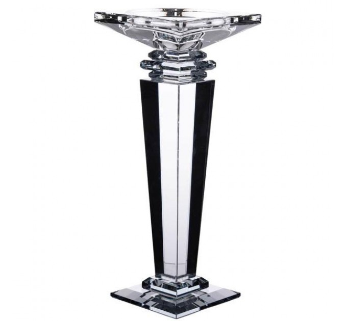 Подсвечник стеклянный Sylvie crystal с квадратным основанием 24 см