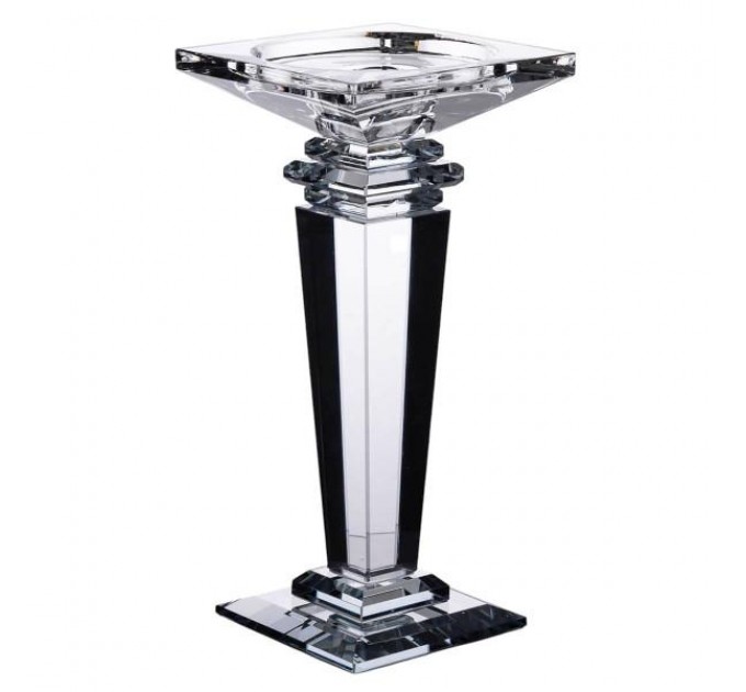 Подсвечник стеклянный Sylvie crystal с квадратным основанием 20 см