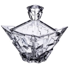 Цукорниця Bohemiya з товстого скла з кришкою 19 см