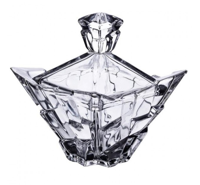 Цукорниця Bohemiya із товстого скла з кришкою 12 см