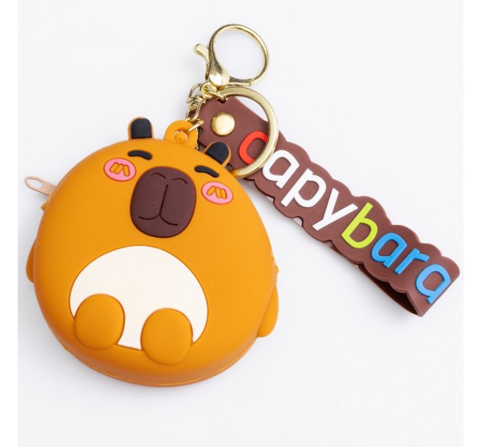 Кошелек-брелок Капибара силиконовый на молнии 7,5*7*2,5 см Кошелек-брелок Капибара силиконовый на молнии 7,5*7*2,5 см