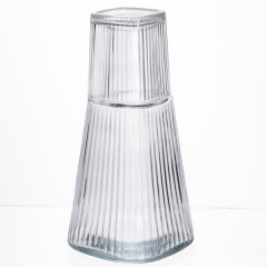 Графин зі склянкою-кришкою 1/0,2 л рифлений, прозорий