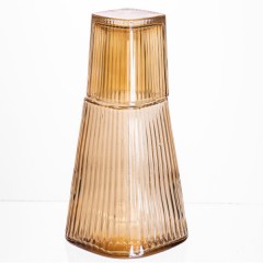 Графин зі склянкою-кришкою 1/0,2 л рифлений, карамель