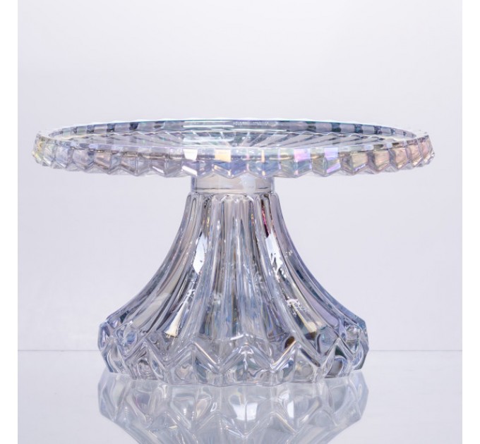 Тортовщица на ножке из толстого стекла 19 см круглая