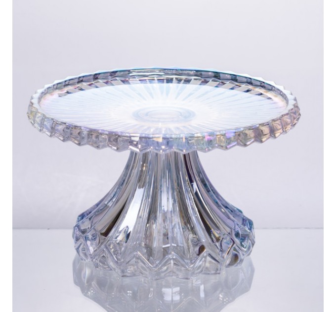 Тортовщица на ножке из толстого стекла 19 см круглая