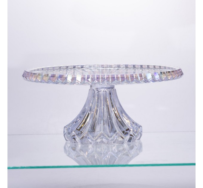 Тортівниця на ніжці із товстого скла 26 см кругла