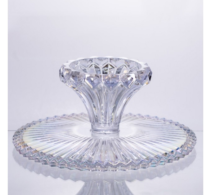 Тортівниця на ніжці із товстого скла 26 см кругла