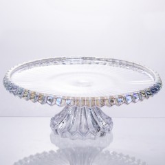 Тортівниця на ніжці із товстого скла 32 см кругла