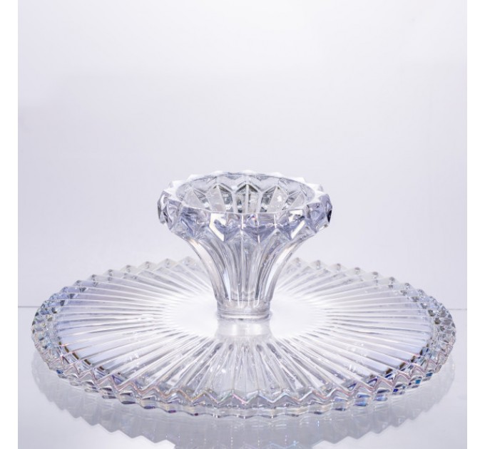 Тортовщица на ножке из толстого стекла 32 см круглая