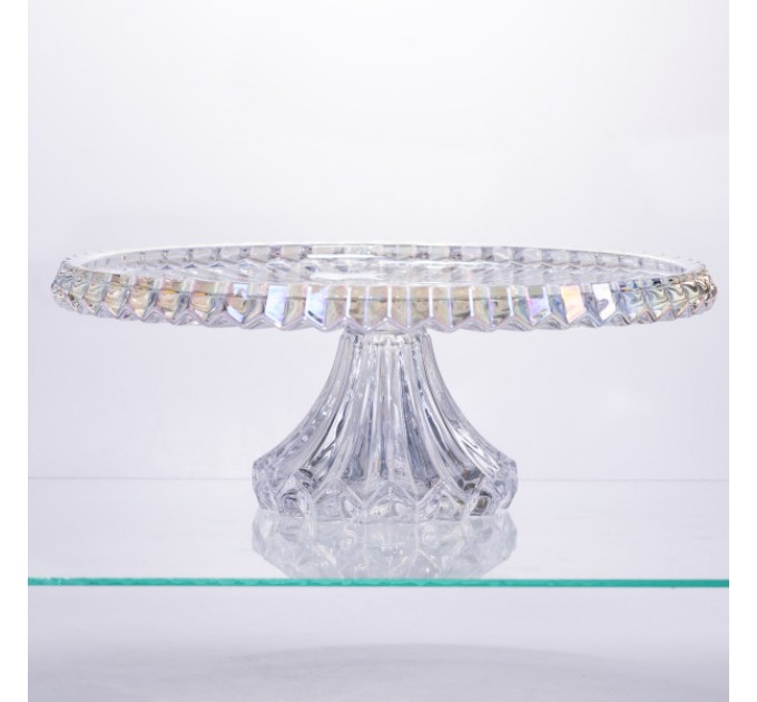 Тортовщица на ножке из толстого стекла 32 см круглая