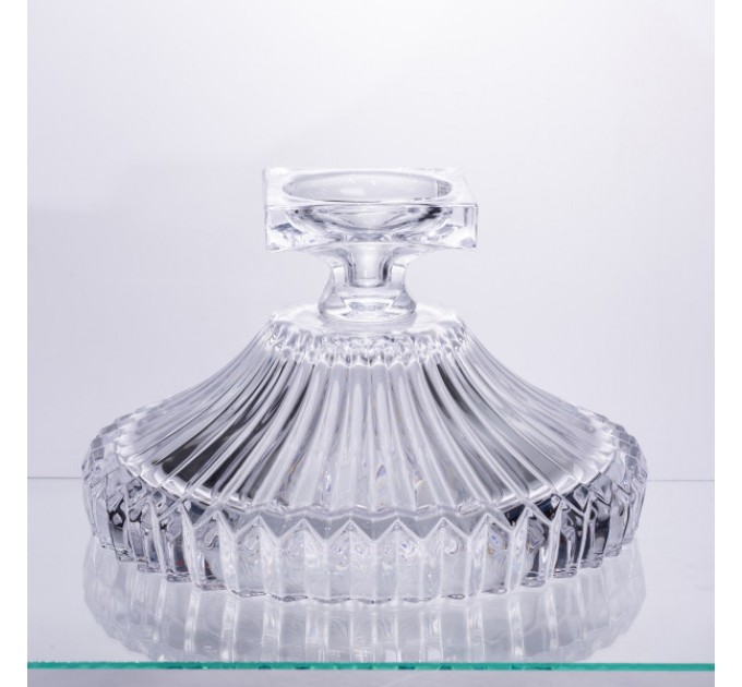 Фруктовниця із товстого скла 29 см на квадратній ніжці