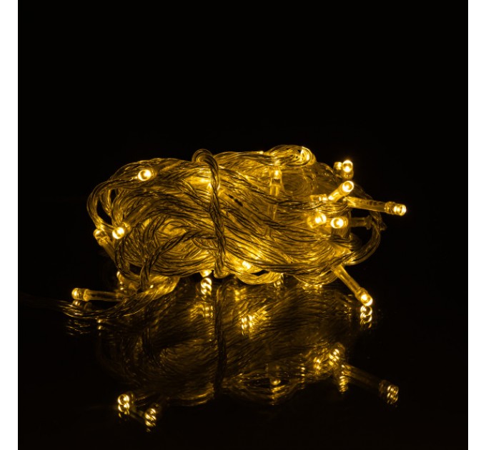 Гірлянда Нитка 120 LED 10 м чорна, жовтий