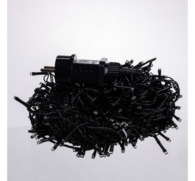 Гірлянда Нитка вулична 500 LED 50 м чорна, білий