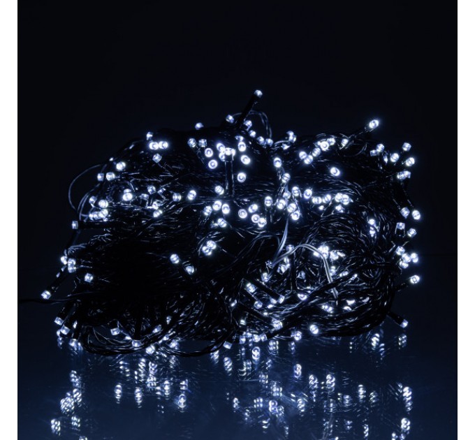 Гірлянда Нитка вулична 500 LED 50 м чорна, білий
