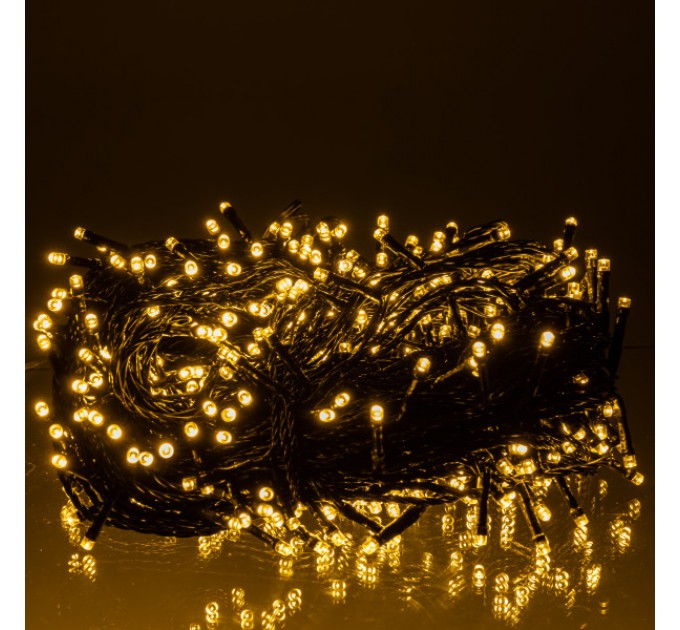 Гірлянда Нитка вулична 500 LED 50 м чорна, жовтий