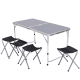 Стіл для пікніка розкладний зі стільцями 120*60*70/61/54 см, чорний