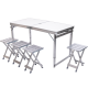 Набір меблів для пікніка посилений стіл та 4 стільці 120*70*75/65/55 см, білий