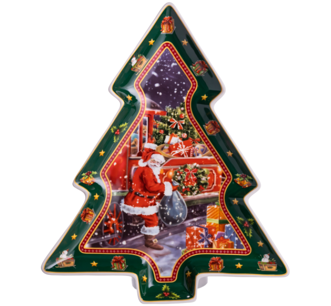 Блюдо для закусок Santa фарфоровое фигурное 29*24*2 см