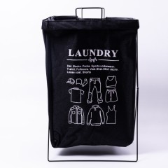 Кошик для білизни з алюмінієвим каркасом 36*32*52 см, чорний