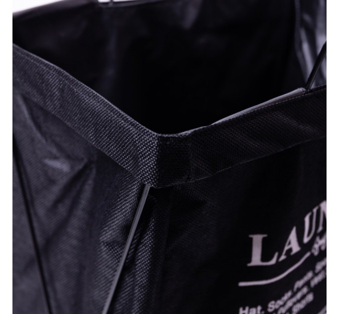 Кошик для білизни з алюмінієвим каркасом 36*32*52 см, чорний