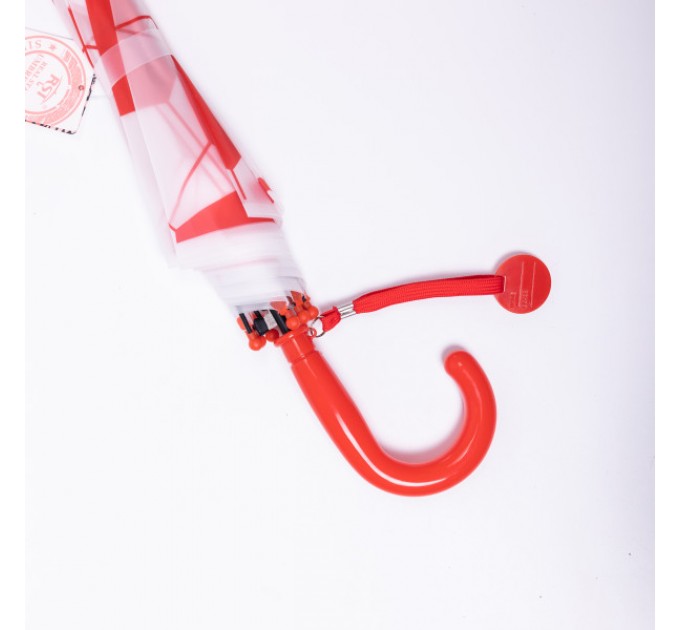 Дитяча парасоля-тростина напівавтомат складна 82 см, червоний