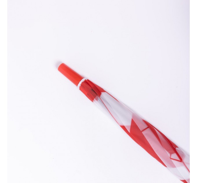 Дитяча парасоля-тростина напівавтомат складна 82 см, червоний