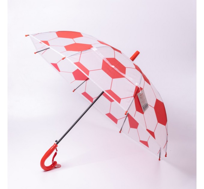 Дитяча парасоля-тростина напівавтомат складна 82 см, червоний