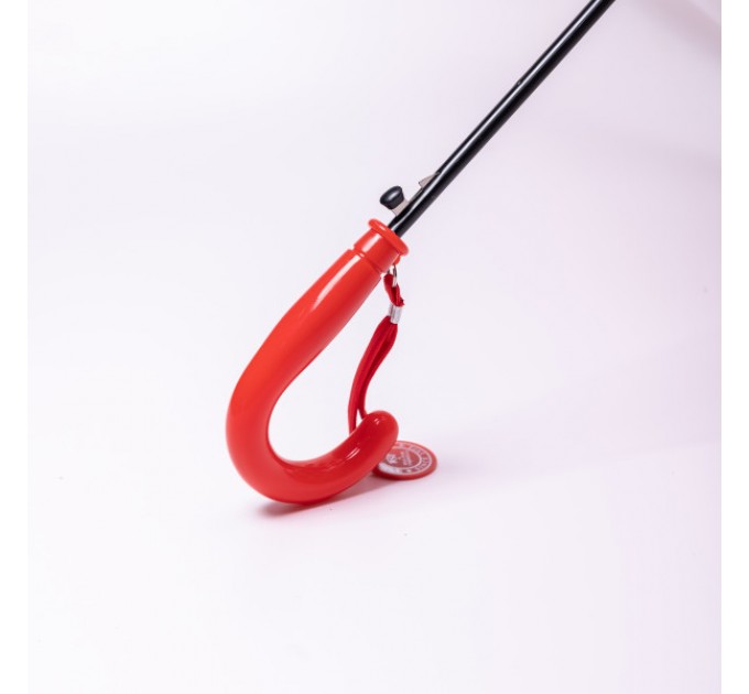 Дитяча парасоля-тростина напівавтомат складна 82 см, червоний