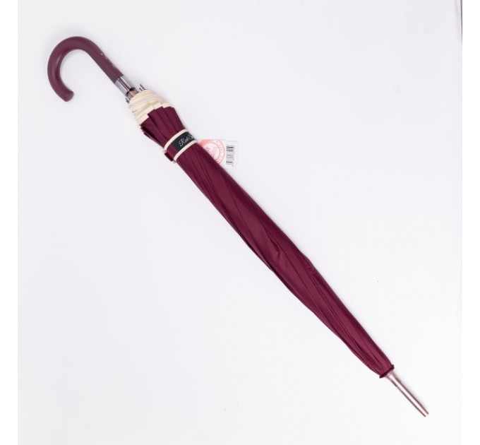 Зонт-трость полуавтомат сложный 120 см, красный